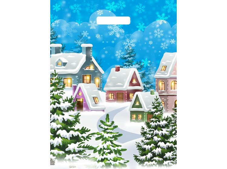 Мешок ПВД п/эт (выр.руч) 45*38 (60мкр) Зимнее утро